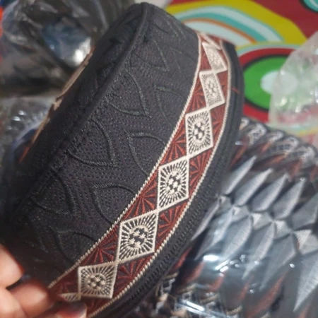 Kopyah Peci Balita Anak Bordir Katun Spons - Wajik Coklat